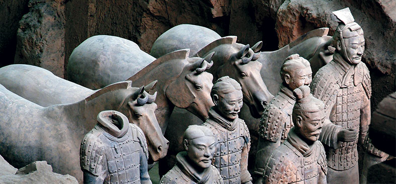Terra Cotta wariors and horses excavation