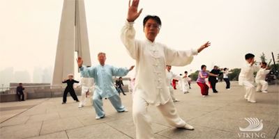 People practicing tai chi