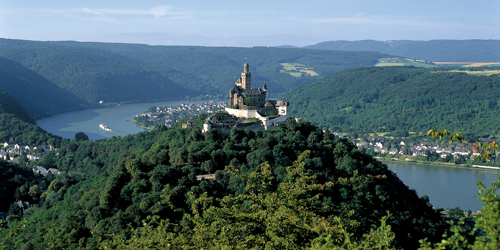Aerial view of Marksburg Castle