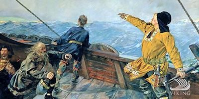 Leif Erikson Discovers America by Christian Krohg